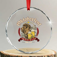 Oktoberfest Munchen Crystal Glass Ornament Munich Since 1810 Bavarian Lion and Beer TS02