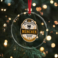 Oktoberfest Munchen Deutschland German Beer Festival Crystal Glass Ornament Freistaat Bayern Heraldic Eagle