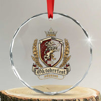 Oktoberfest Munchen Lion Crest Crystal Glass Ornament Classic Bavarian Festival TS02