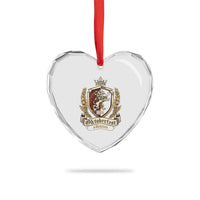 Oktoberfest Munchen Lion Crest Heart Crystal Glass Ornament Classic Bavarian Festival - Wonder Print Shop