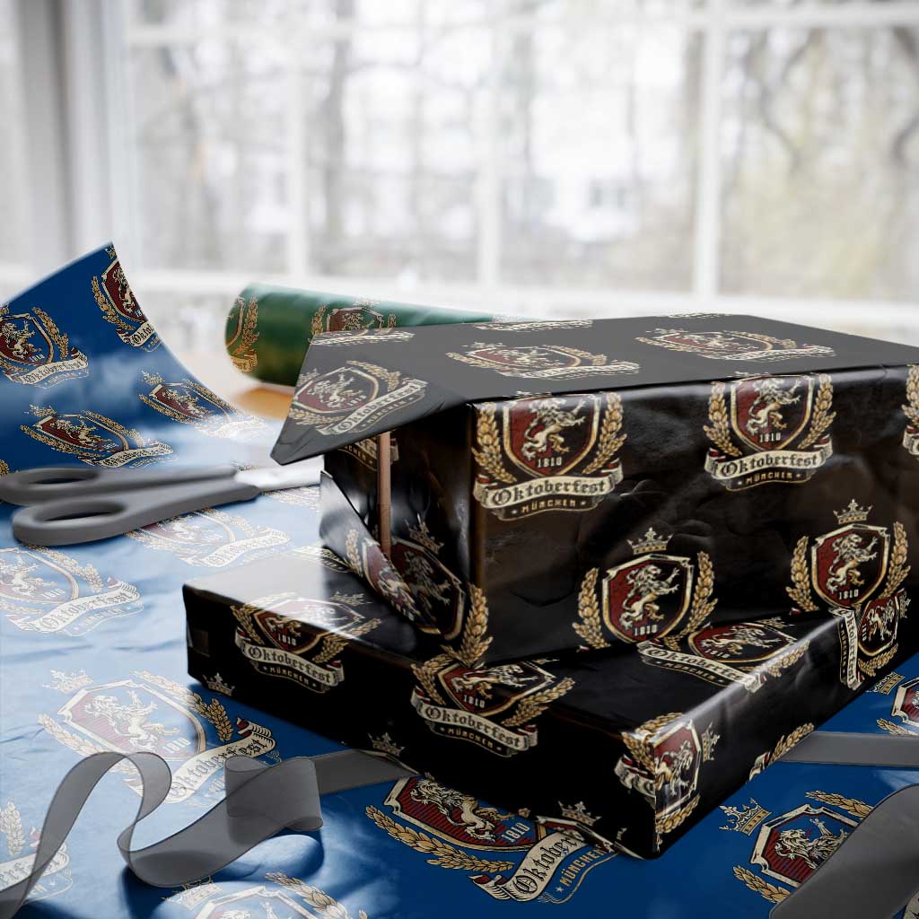 Oktoberfest Munchen Lion Crest Wrapping Paper Roll Classic Bavarian Festival TS02