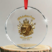 Oktoberfest Munchen Roaring Lion Crystal Glass Ornament Since 1810 Crown and Beer Weapon TS02