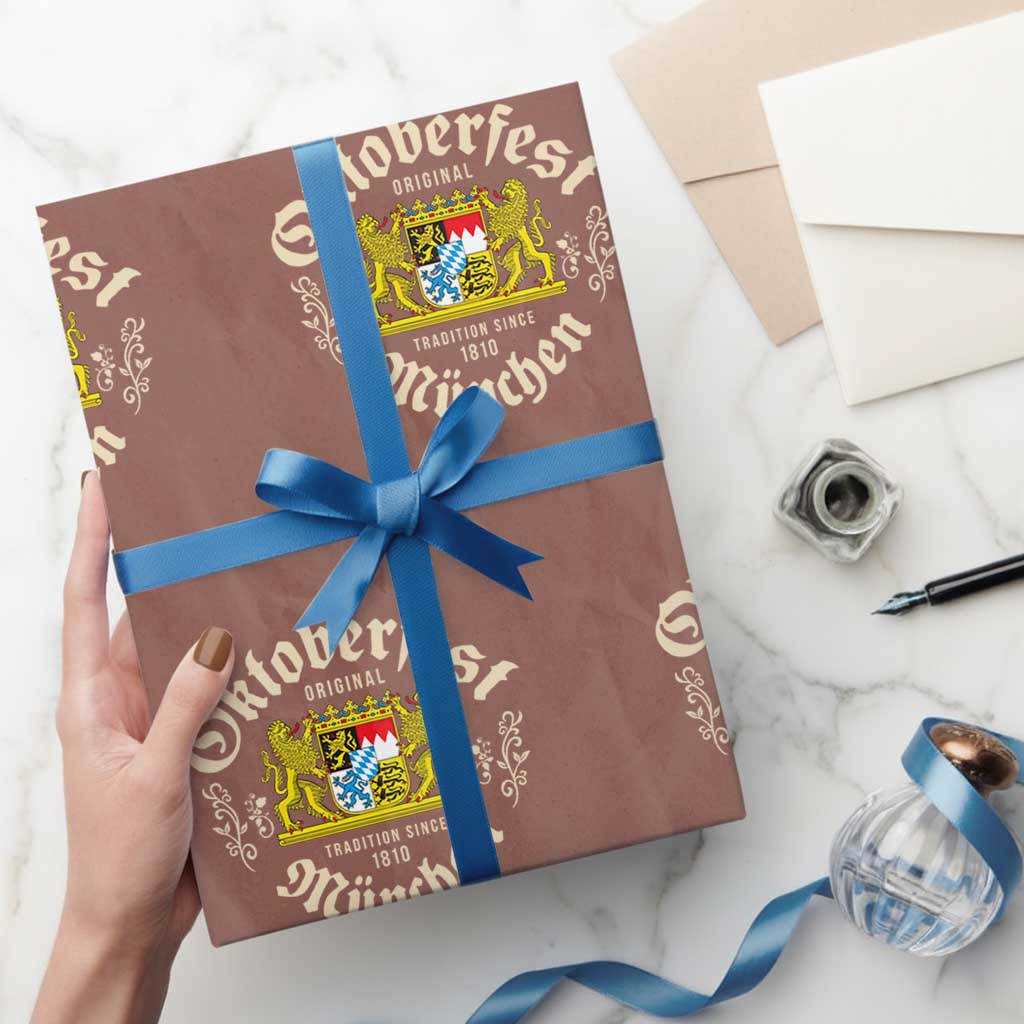 Oktoberfest Munchen Since 1810 Wrapping Paper Roll Original Tradition Bavarian Coat of Arms Heritage Festival - Wonder Print Shop
