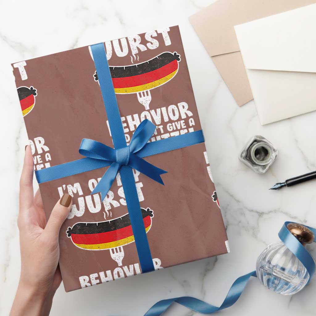 Oktoberfest On My Wurst Behavior Wrapping Paper Roll Dont Give Schnitzel Funny German - Wonder Print Shop