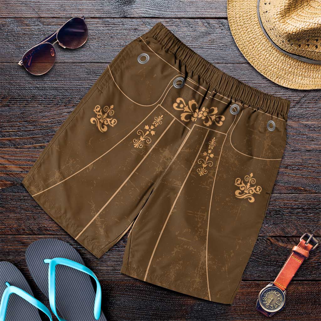 Oktoberfest Shorts for Men Lederhosen Retro Style - Wonder Print Shop