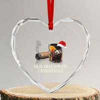 Old Fashioned Cocktail Christmas Heart Crystal Glass Ornament Funny Bourbon Cocktail Drink - Wonder Print Shop