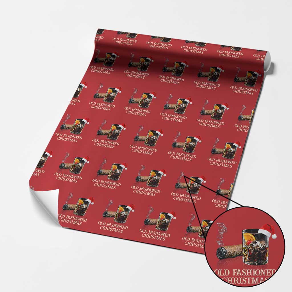 Old Fashioned Cocktail Christmas Wrapping Paper Roll Funny Bourbon Cocktail Drink - Wonder Print Shop