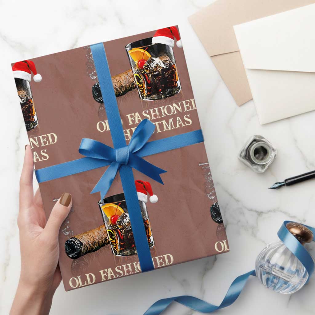 Old Fashioned Cocktail Christmas Wrapping Paper Roll Funny Bourbon Cocktail Drink - Wonder Print Shop