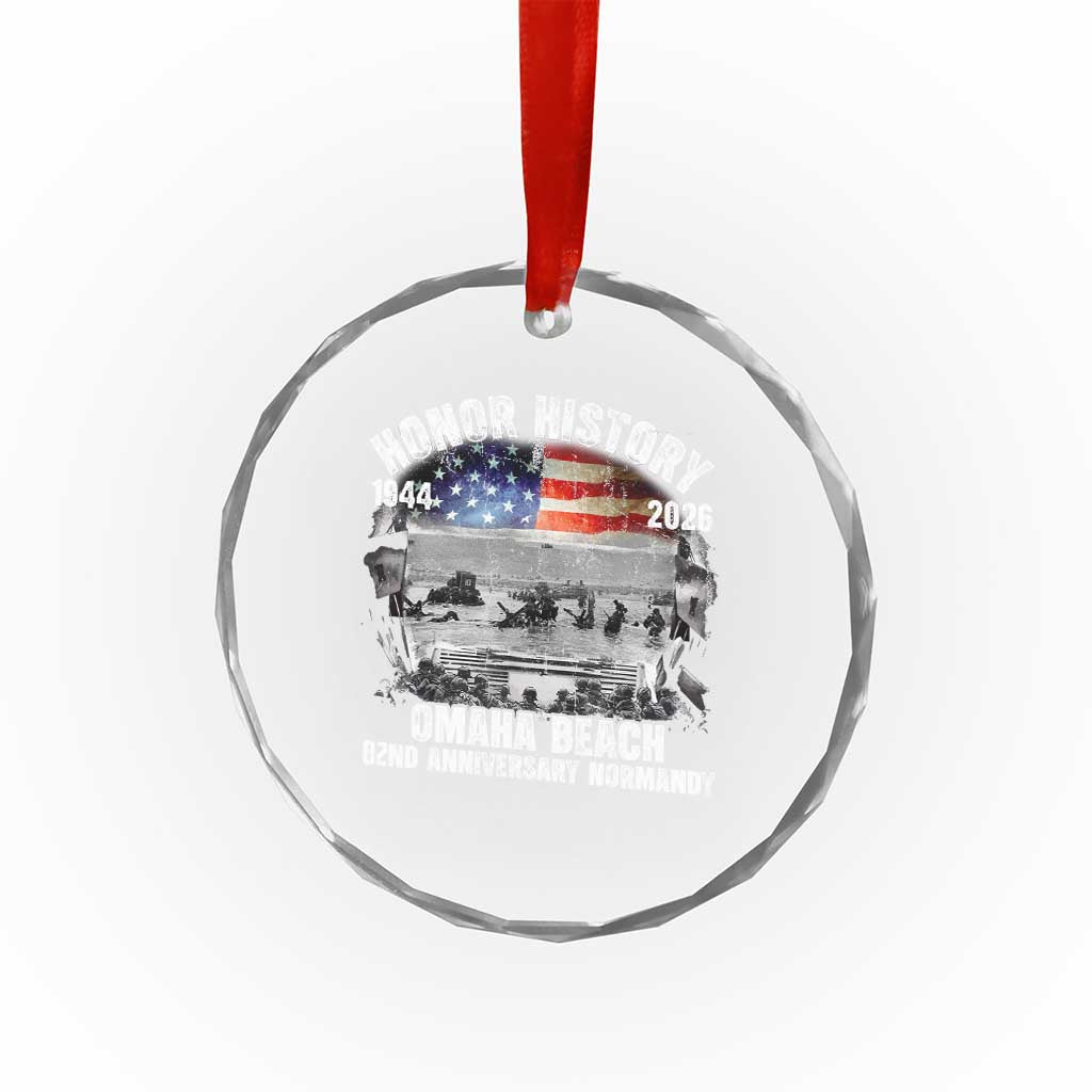Omaha Beach D Day Crystal Glass Ornament 82nd Anniversary Honor History Normandy WWII