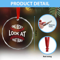 OMG Becky Look At That Bunt Funny Baseball Crystal Glass Ornament