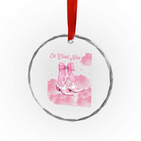 On Cloud Nine Crystal Glass Ornament 9th Birthday Bday Girl Pink Coquette Cowgirl Boots