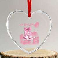 On Cloud Nine Heart Crystal Glass Ornament 9th Birthday Bday Girl Pink Coquette Cowgirl Boots