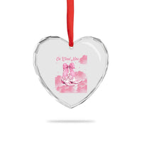On Cloud Nine Heart Crystal Glass Ornament 9th Birthday Bday Girl Pink Coquette Cowgirl Boots
