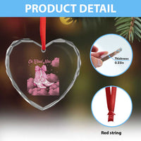 On Cloud Nine Heart Crystal Glass Ornament 9th Birthday Bday Girl Pink Coquette Cowgirl Boots