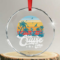 On Cruise Time Crystal Glass Ornament Retro Summer Vacation Cruising - Wonder Print Shop