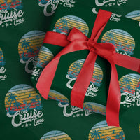 On Cruise Time Wrapping Paper Roll Retro Summer Vacation Cruising - Wonder Print Shop