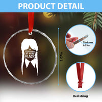 On Wednesdays We Wear Black Crystal Glass Ornament Goth Halloween TS10