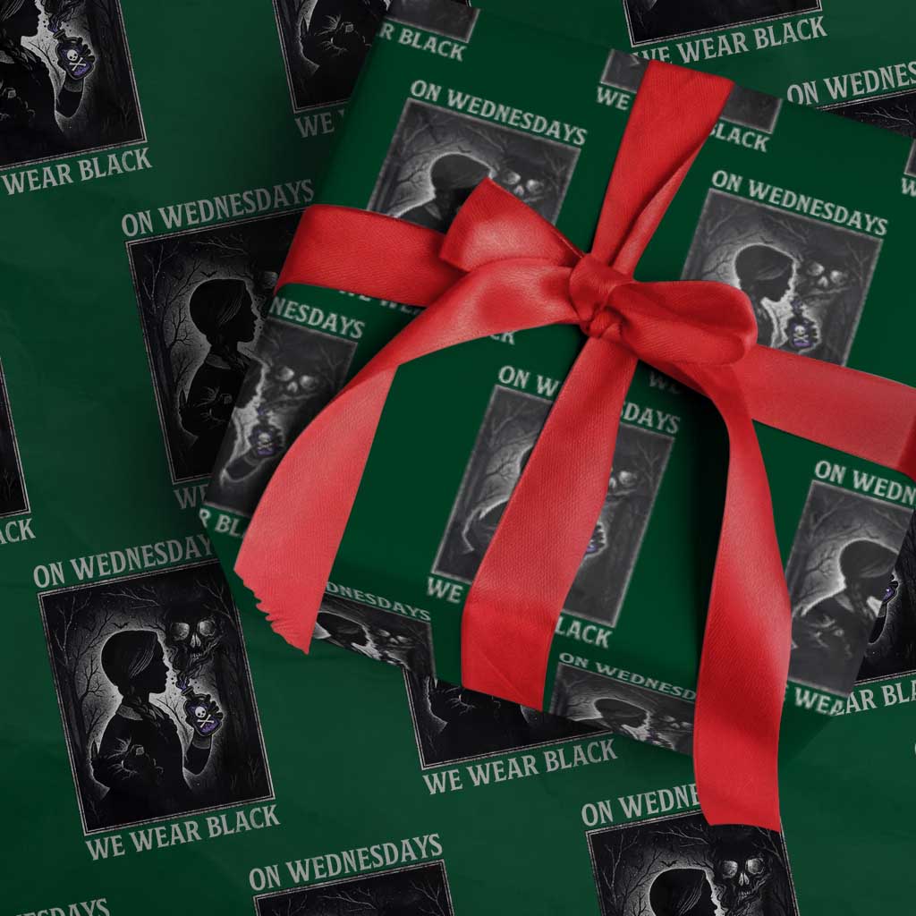 On Wednesdays We Wear Black Wrapping Paper Roll Tarot Card Goth Halloween - Wonder Print Shop