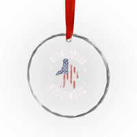 One Badass Bonus Dad Crystal Glass Ornament Vintage Bigfoot Stepdad Birthday Step Dad US Flag