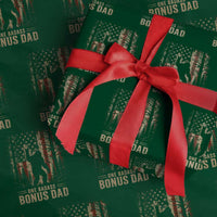One Badass Bonus Dad Wrapping Paper Roll Vintage Bigfoot Stepdad American Flag