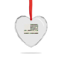 One Badass Bonus Dad Heart Crystal Glass Ornament Funny Stepdad Camo American Flag
