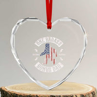 One Badass Bonus Dad Heart Crystal Glass Ornament Vintage Bigfoot Stepdad Birthday Step Dad US Flag