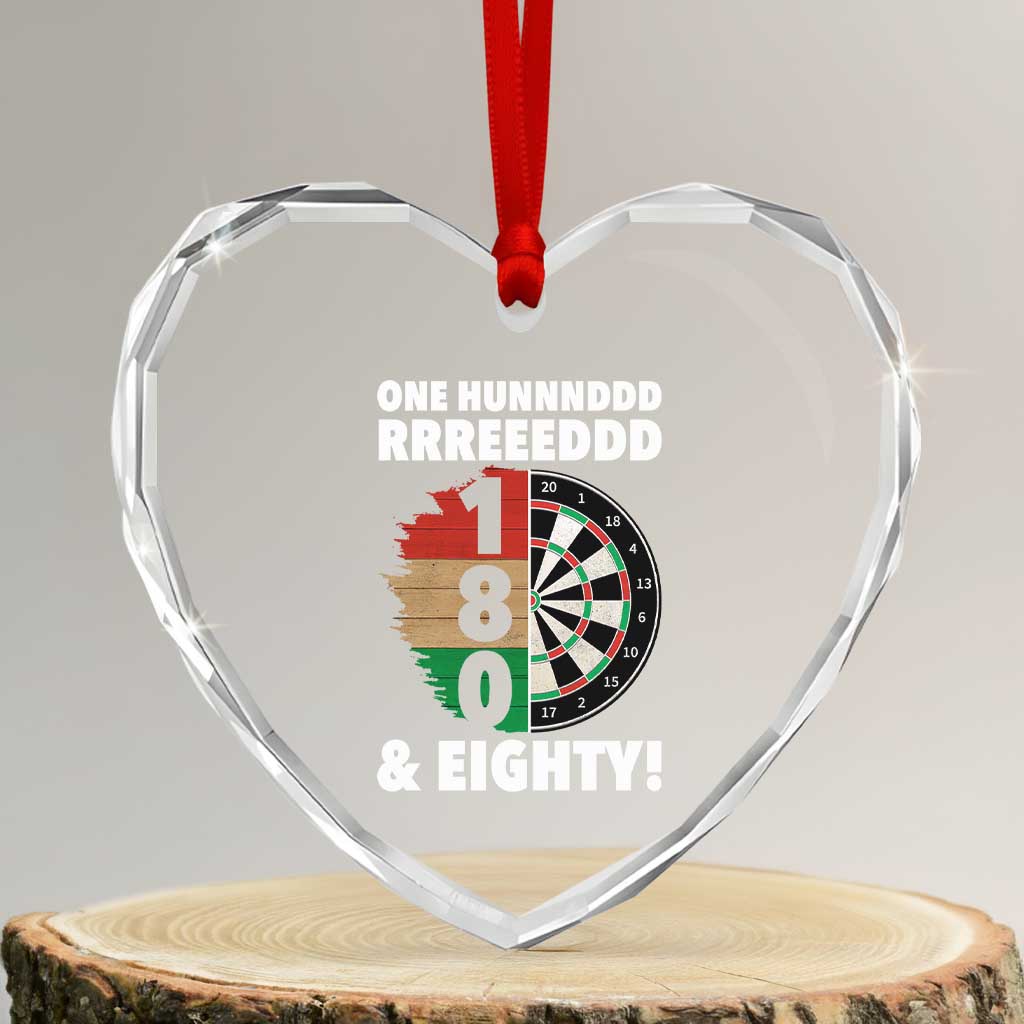 One Hundred And Eighty Heart Crystal Glass Ornament Funny Darts Player Gift - Wonder Print Shop