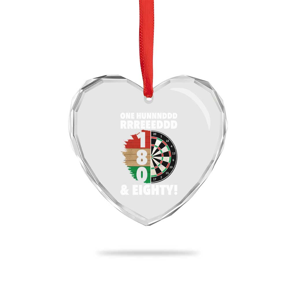 One Hundred And Eighty Heart Crystal Glass Ornament Funny Darts Player Gift - Wonder Print Shop