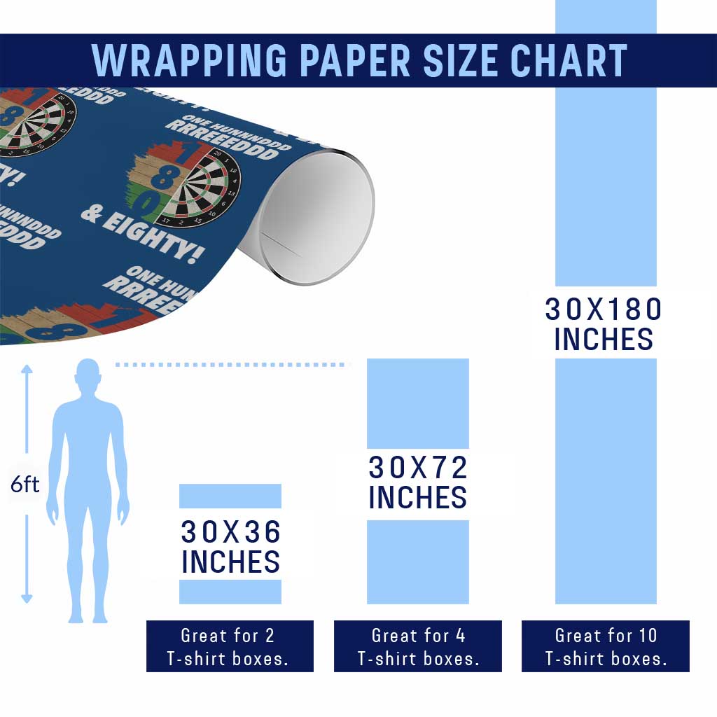 One Hundred And Eighty Wrapping Paper Roll Funny Darts Player Gift - Wonder Print Shop
