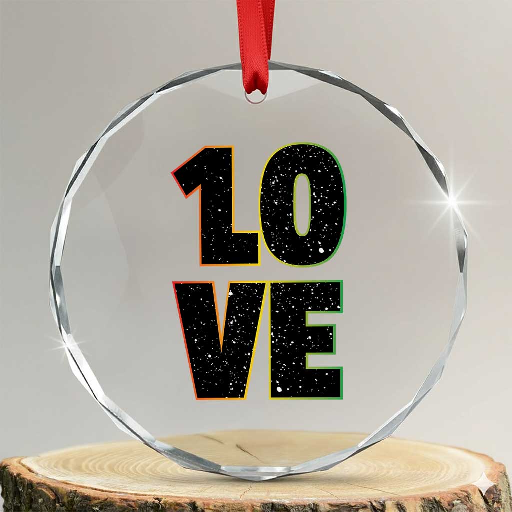 One Love Jamaican Rasta Reggage Music Crystal Glass Ornament - Wonder Print Shop