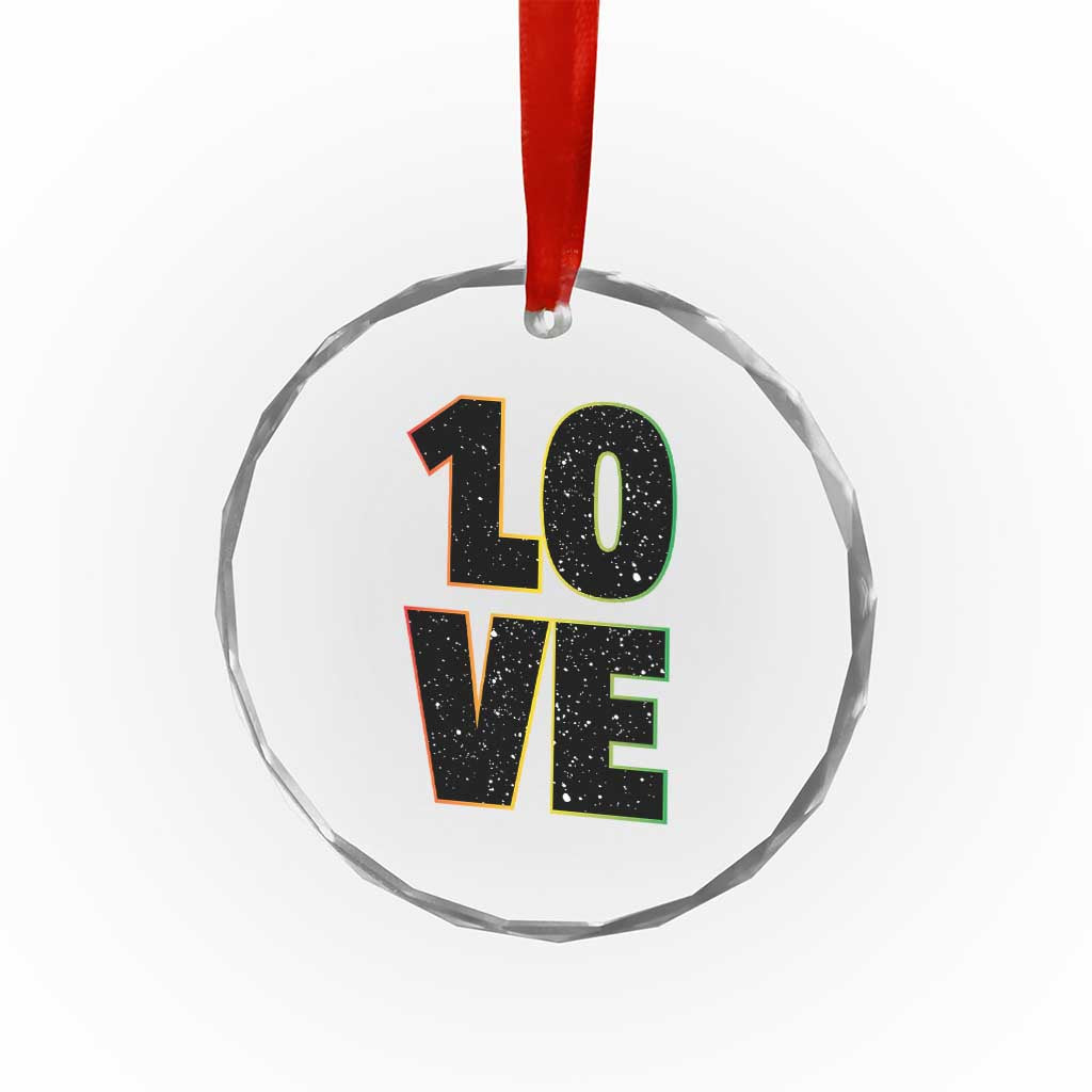 One Love Jamaican Rasta Reggage Music Crystal Glass Ornament - Wonder Print Shop