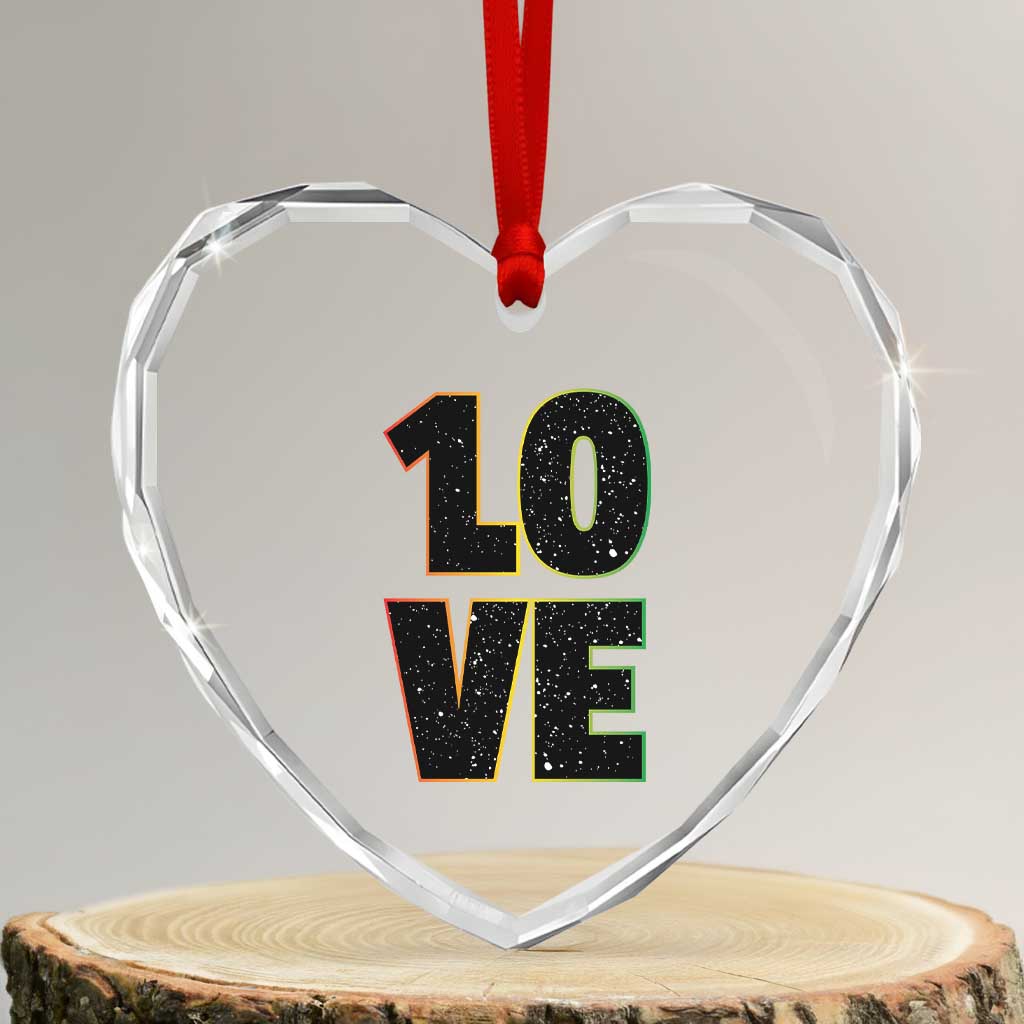 One Love Jamaican Rasta Reggage Music Heart Crystal Glass Ornament - Wonder Print Shop
