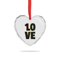 One Love Jamaican Rasta Reggage Music Heart Crystal Glass Ornament - Wonder Print Shop