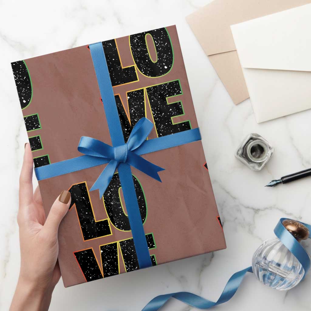 One Love Jamaican Rasta Reggage Music Wrapping Paper Roll - Wonder Print Shop