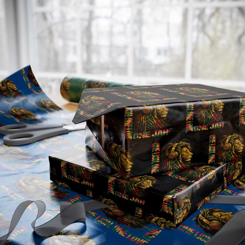 One Love Rasta Lion Wrapping Paper Roll Rastafari Reggae Jamaica Roots Lion of Judah Dreadlocks - Wonder Print Shop