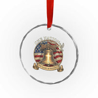 One Nation Under God 250 Years Of Blessing Crystal Glass Ornament Christian Cross Bald Eagle 4th of July