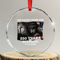 One Nation Under God 250th Anniversary Crystal Glass Ornament American Patriotic Faith