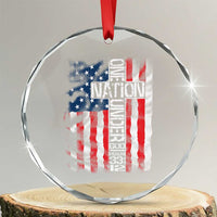 One Nation Under God Crystal Glass Ornament 4th Of July Patriotic Christian Vintage Cross American Flag - Wonder Print Shop