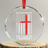 One Nation Under God Crystal Glass Ornament USA 250th Anniversary Patriotic Christian One Nation Under God TS10