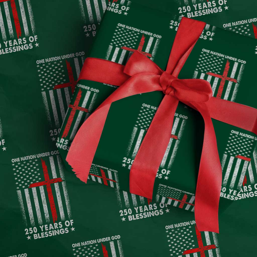 One Nation Under God Wrapping Paper Roll USA 250th Anniversary Patriotic Christian One Nation Under God - Wonder Print Shop