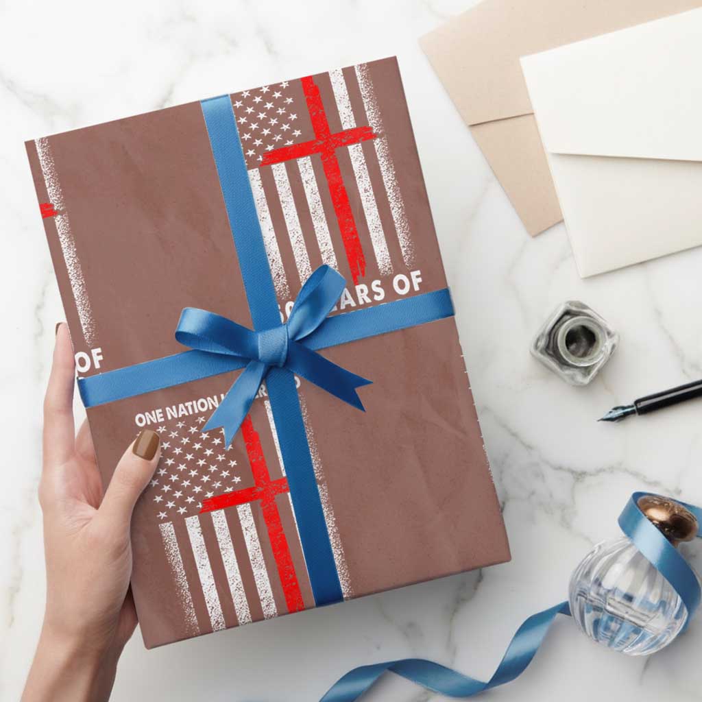One Nation Under God Wrapping Paper Roll USA 250th Anniversary Patriotic Christian One Nation Under God - Wonder Print Shop