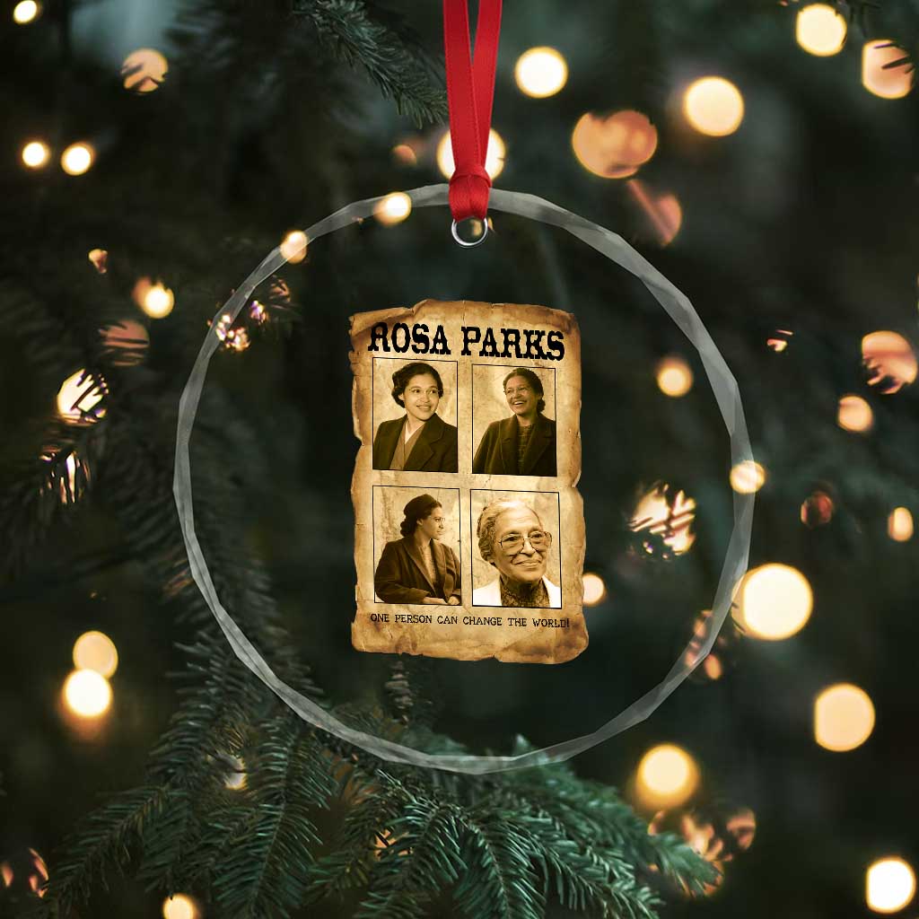 One Person Can Change The World Quote Crystal Glass Ornament Rosa Parks Legacy