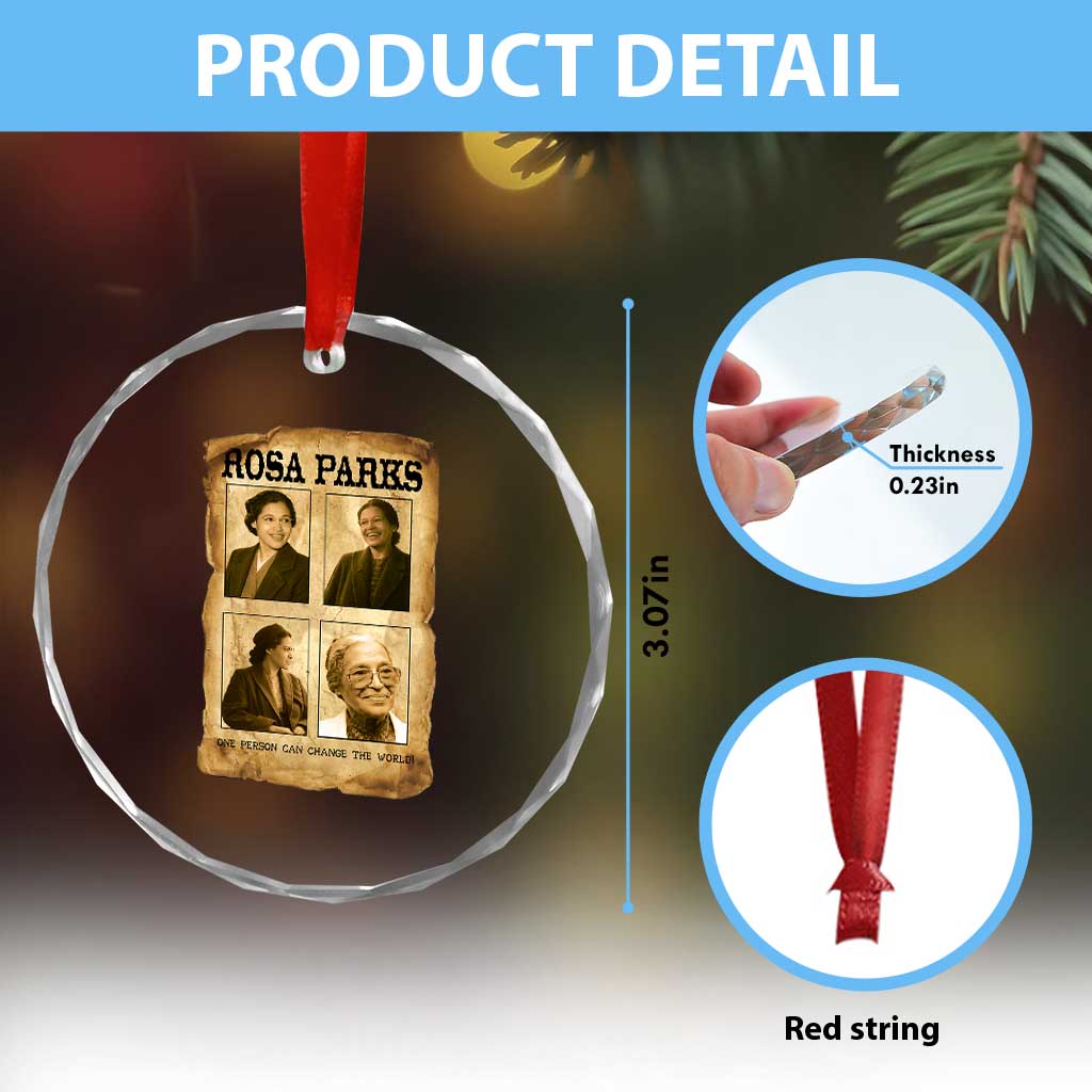 One Person Can Change The World Quote Crystal Glass Ornament Rosa Parks Legacy