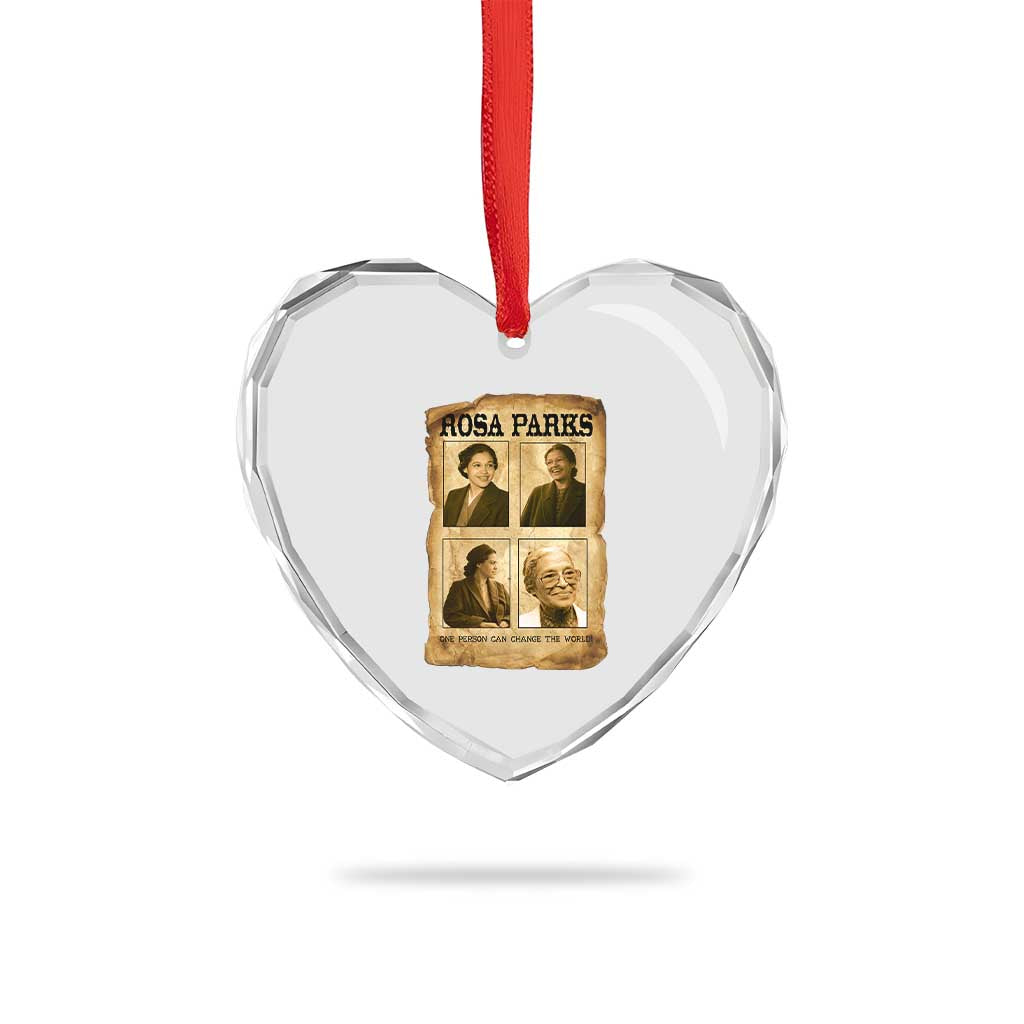 One Person Can Change The World Quote Heart Crystal Glass Ornament Rosa Parks Legacy