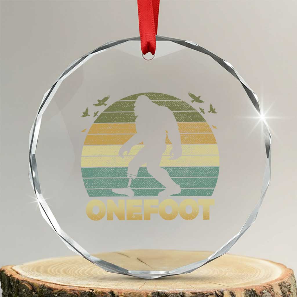 Onefoot Leg Amputee Recovery Crystal Glass Ornament Retro One Foot Bigfoot - Wonder Print Shop