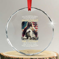 Only Two Defining Forces Have Ever Offered To Die For You Jesus Christ And The Veteran Crystal Glass Ornament - Wonder Print Shop