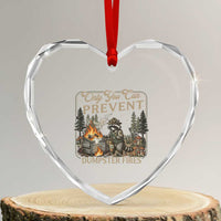 Only You Can Prevent Dumpster Fires Heart Crystal Glass Ornament Funny Raccoon Mental Health Meme
