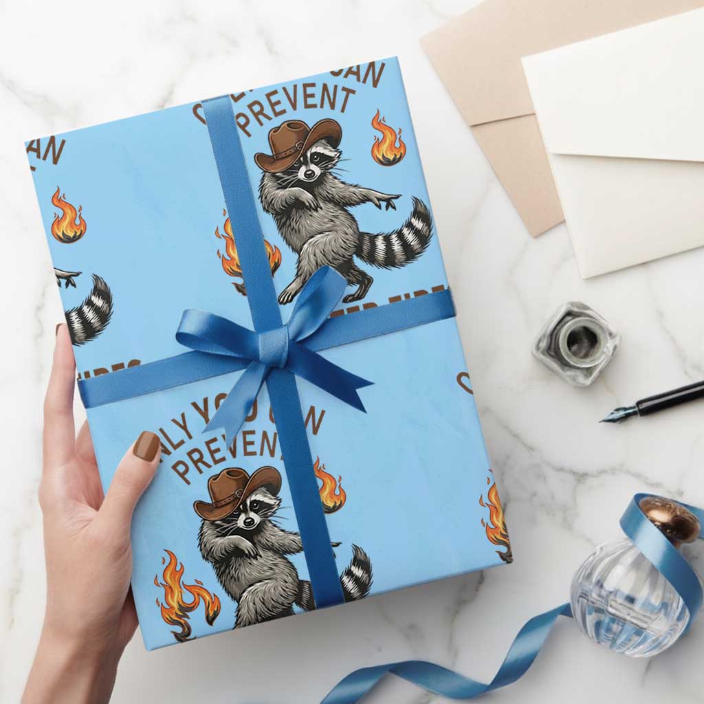 Only You Can Prevent Dumpster Fires Wrapping Paper Roll Funny Raccoon Sarcastic Humor