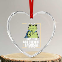 Only You Can Prevent Fascism Patriotic Frog Heart Crystal Glass Ornament Resist Protest Poster - Wonder Print Shop