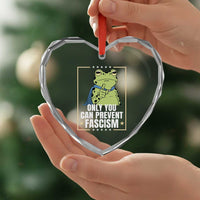 Only You Can Prevent Fascism Patriotic Frog Heart Crystal Glass Ornament Resist Protest Poster - Wonder Print Shop